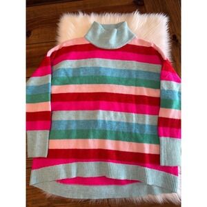 Cabana striped bright color sweater medium EUC